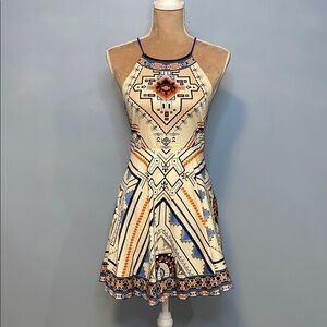 Flying Tomato Cream Halter Fit and Flare Mini Dress Size Small